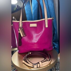 Coach Park Metro Fuchsia Patent Tote